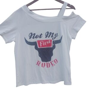 White Graphic Women's Top Not My First Rodeo Large